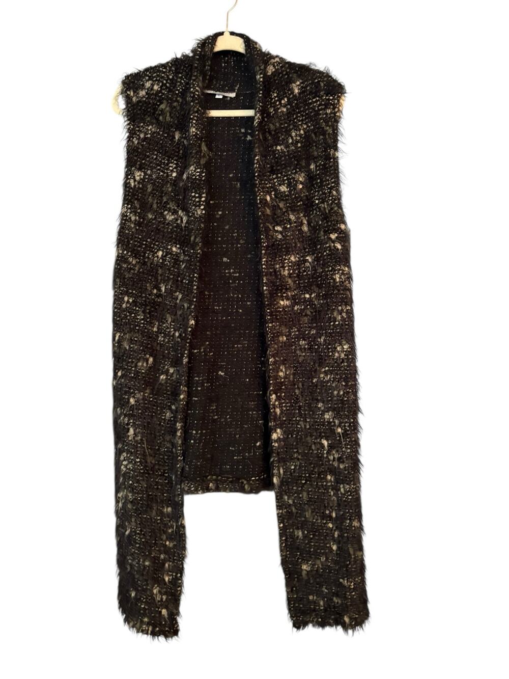 Brynn Walker Edmond Vest Wool Blend L Long Line With Matching Infinity Scarf